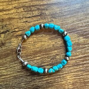 Turquoise and Silver Navajo Bracelet